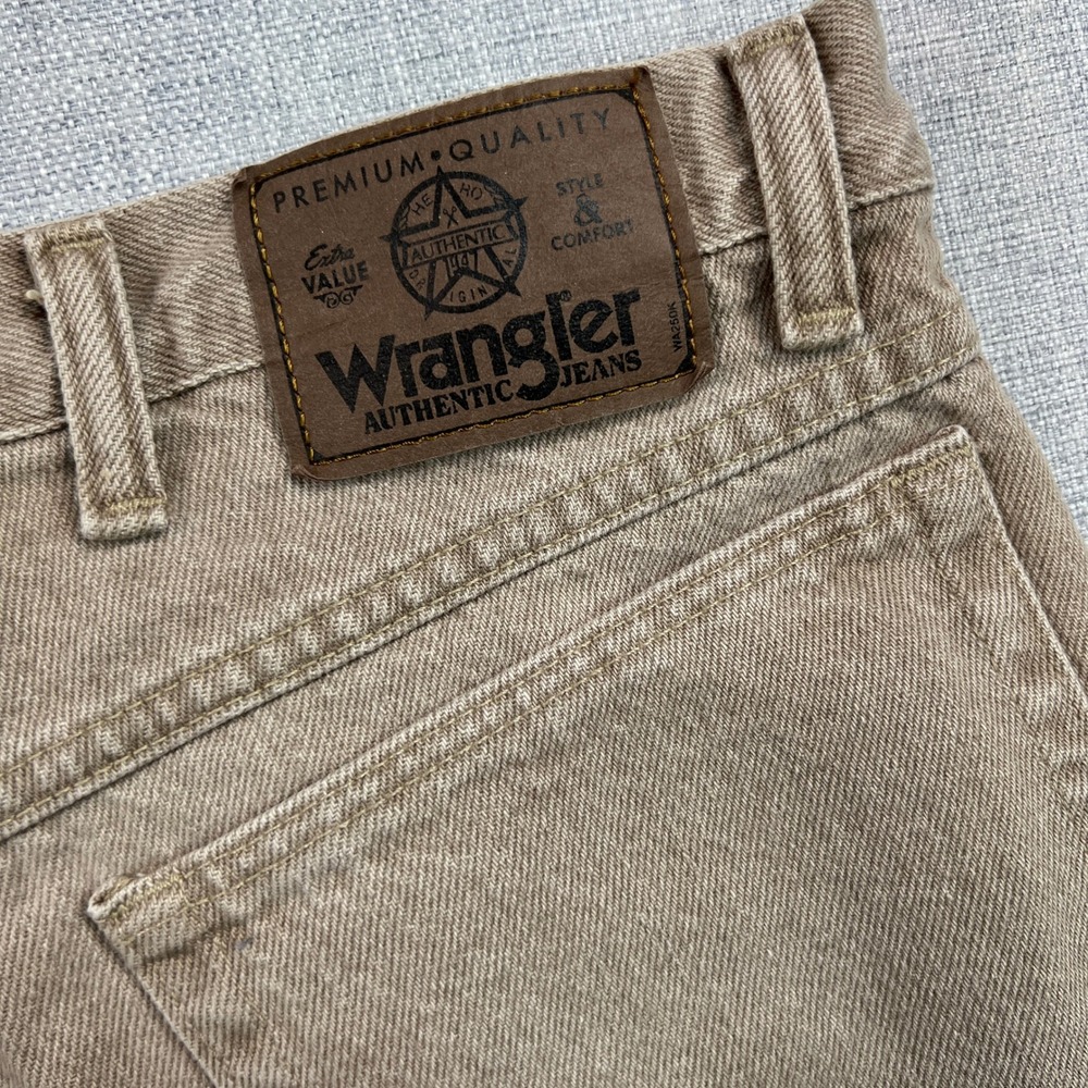 Vintage Wrangler 95401 Jeans Men 36x30 Made in USA Khaki Beige Denim Workwear